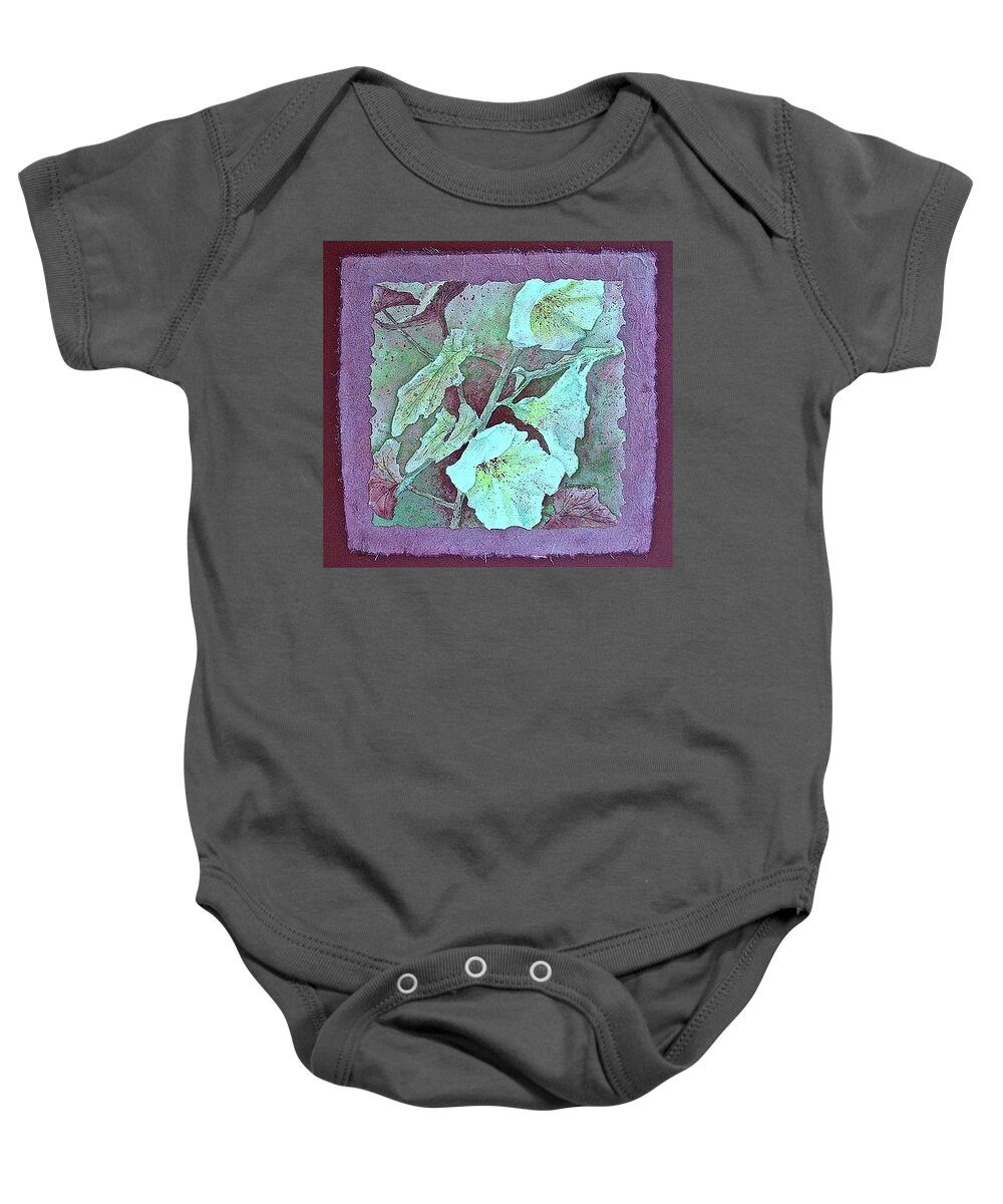 Watercolor Baby Onesie featuring the painting Triple White by Carolyn Rosenberger