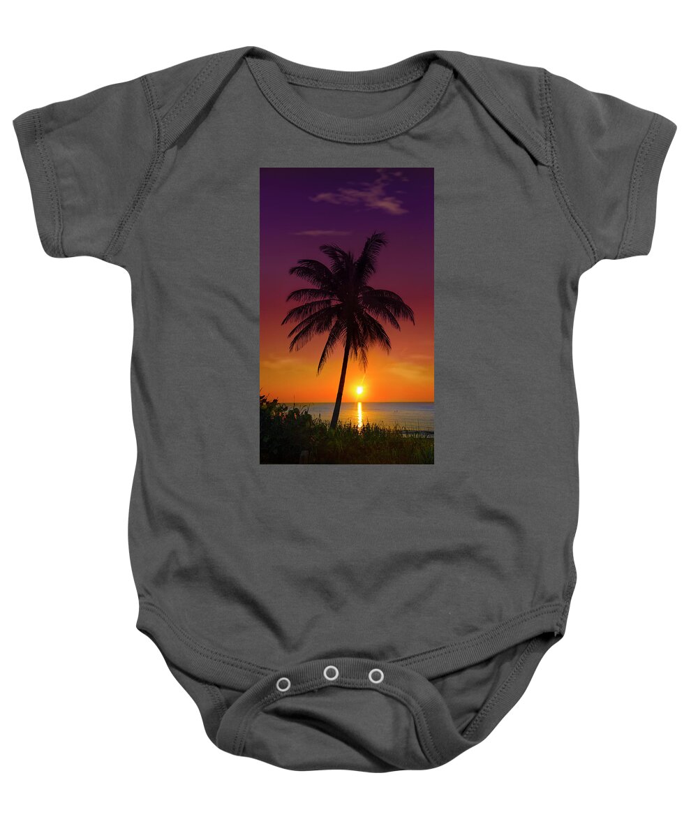 Sunrise Baby Onesie featuring the photograph Tropical Sunrise by Mark Andrew Thomas