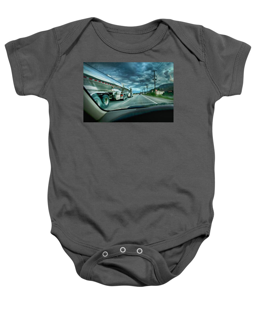 Man Baby Onesie featuring the photograph Trucker's Life by Theresa Tahara