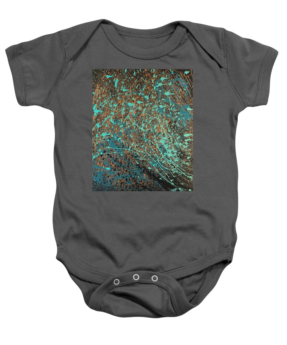 Abstract Baby Onesie featuring the painting Tsunami by Heather Meglasson Impact Artist