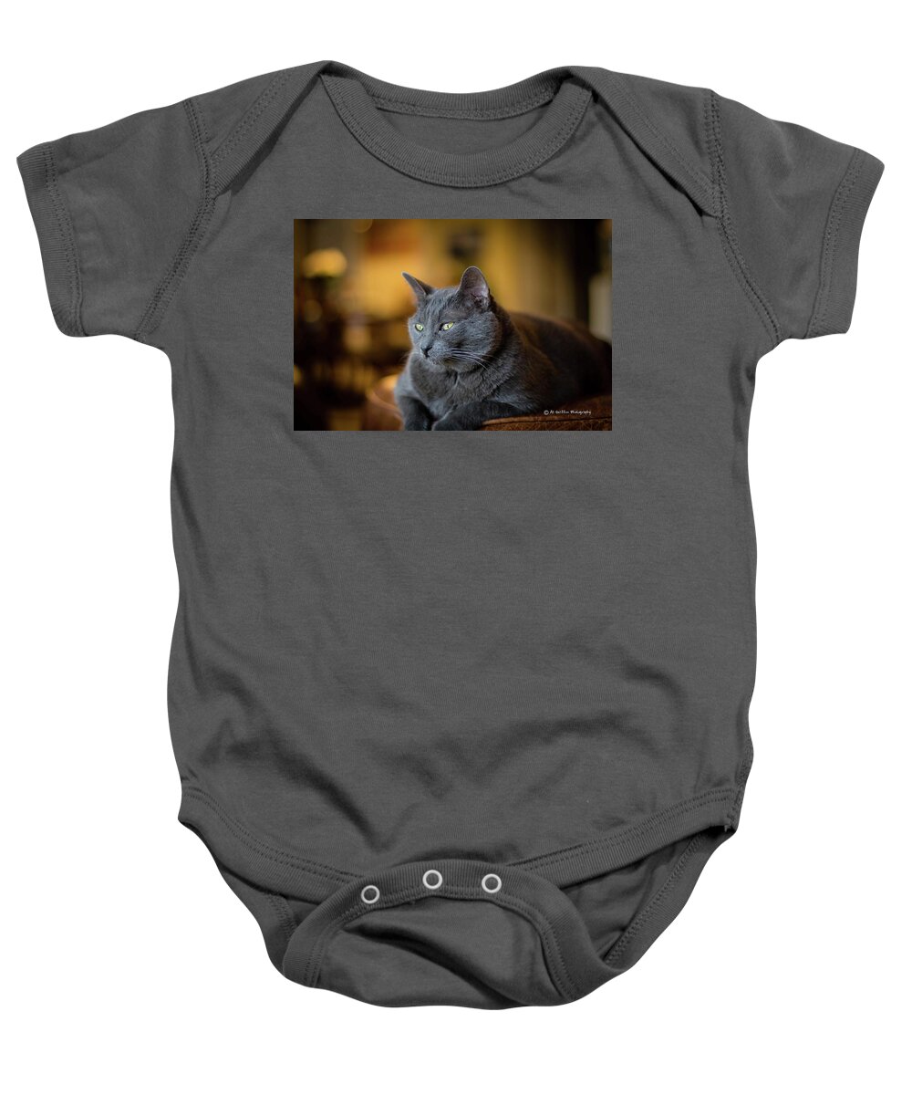 Cat Baby Onesie featuring the photograph Tucker II by Al Griffin