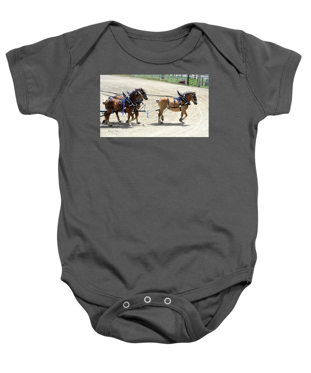 Horses Baby Onesie featuring the photograph Unicorn Class at the Draft Horse Expo by Kae Cheatham
