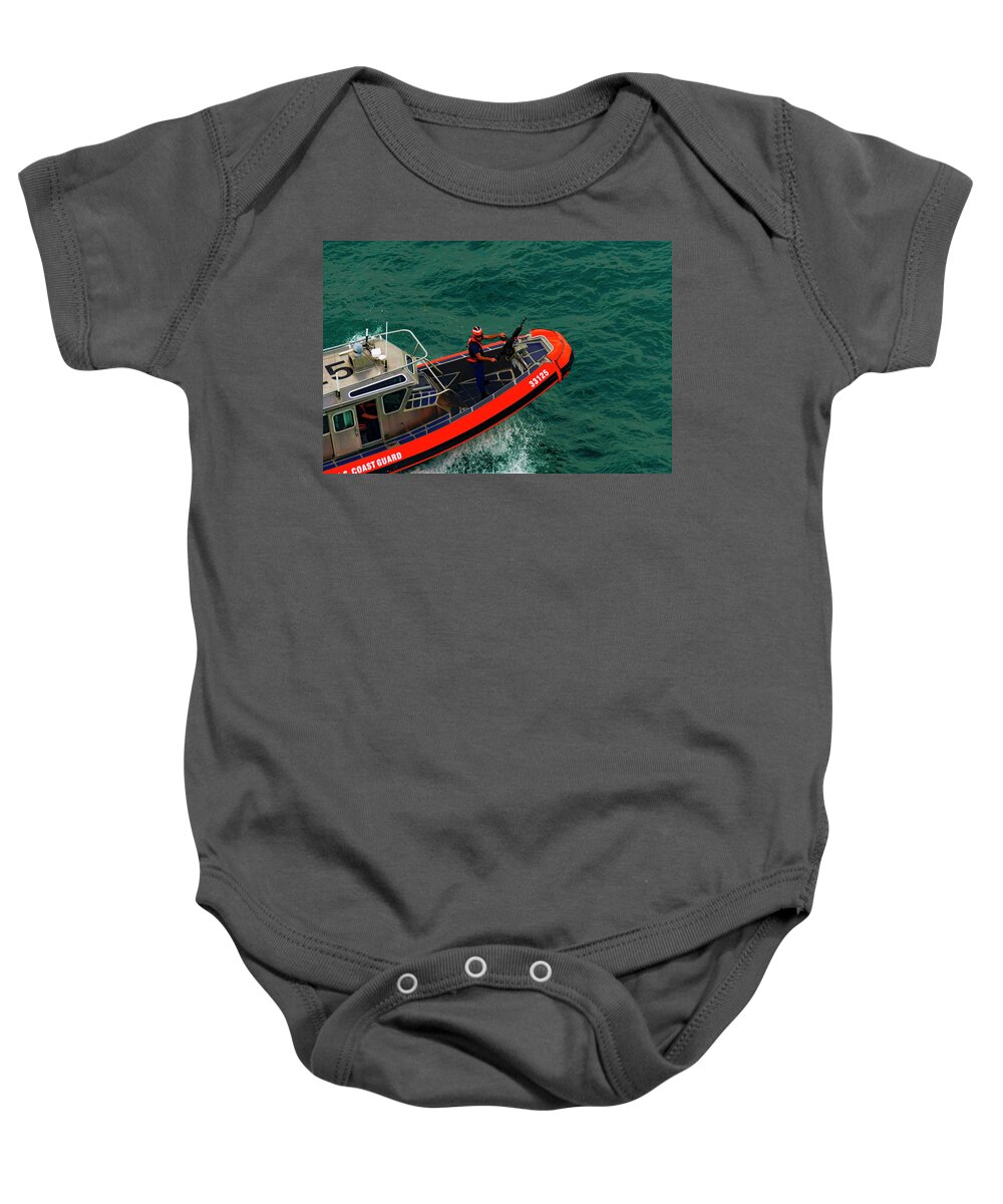 Water; Boat; Travel; Coast Guard Baby Onesie featuring the photograph United States Coast Guard #1 by AE Jones