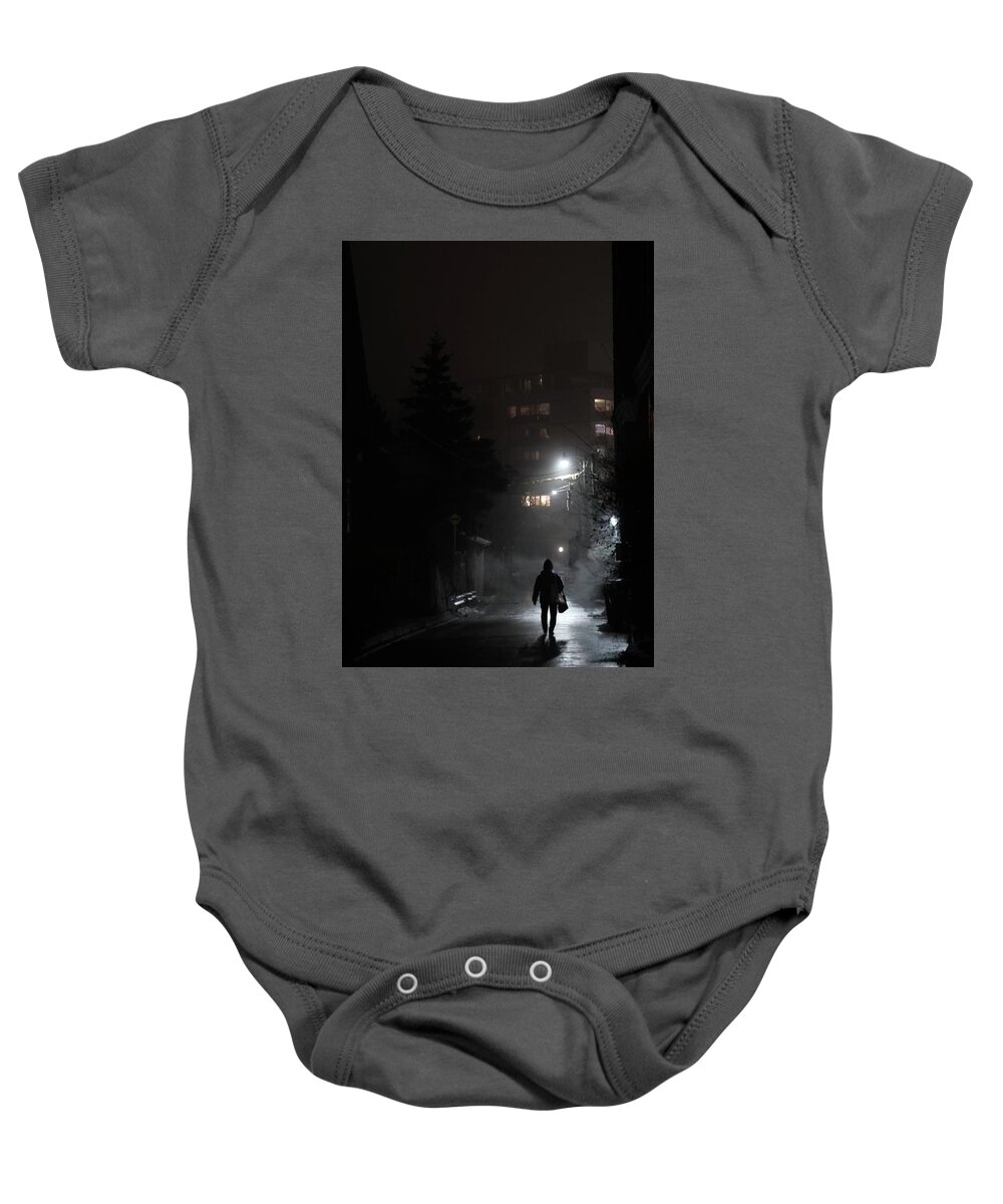 Urban Baby Onesie featuring the photograph Up The Alley by Kreddible Trout