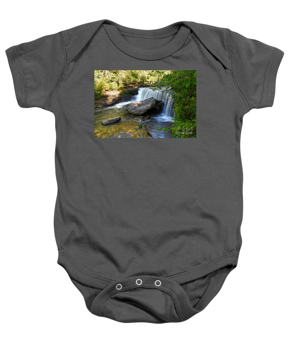 Greeter Falls Baby Onesie featuring the photograph Upper Greeter Falls 3 by Phil Perkins