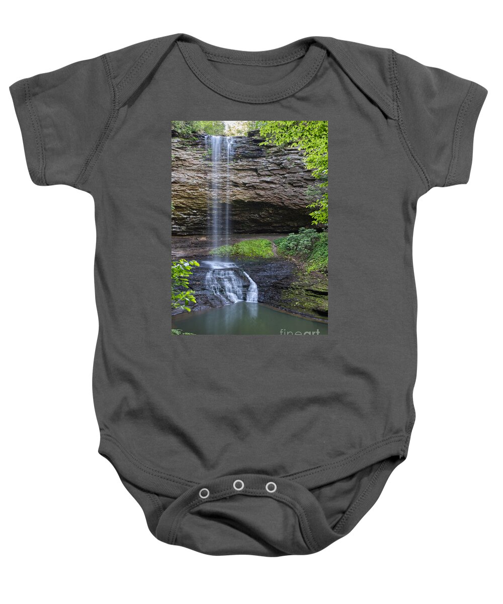 Piney Falls Baby Onesie featuring the photograph Upper Piney Falls 16 by Phil Perkins