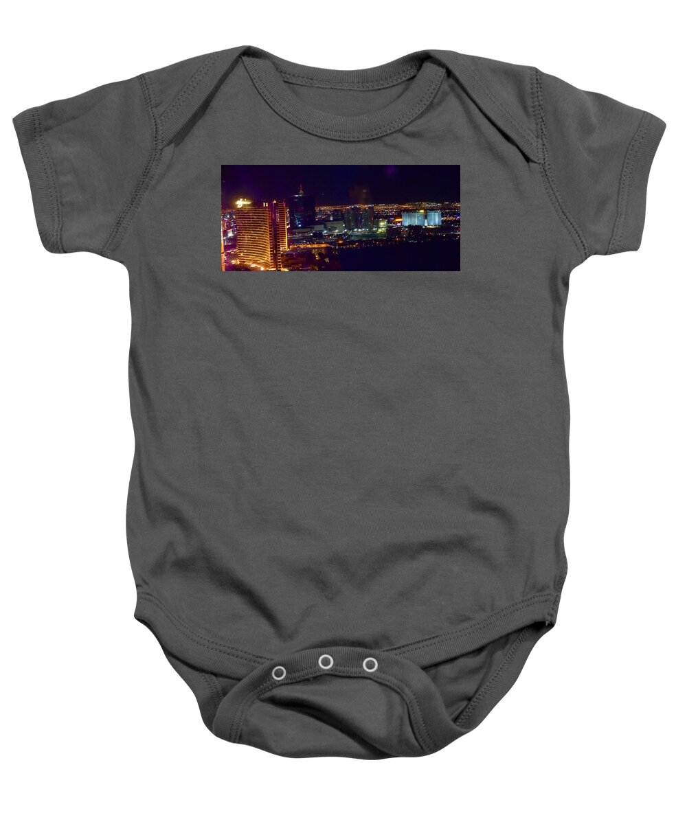 Las Baby Onesie featuring the photograph Vegas Skyline by Bnte Creations