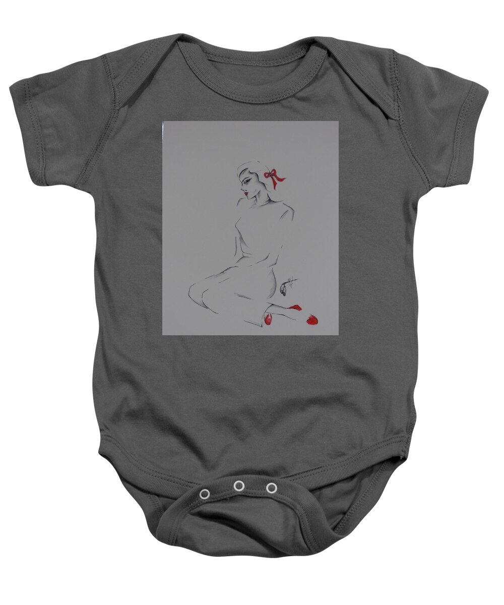 Victim Of Love Baby Onesie featuring the painting Victim of Love by Kem Himelright