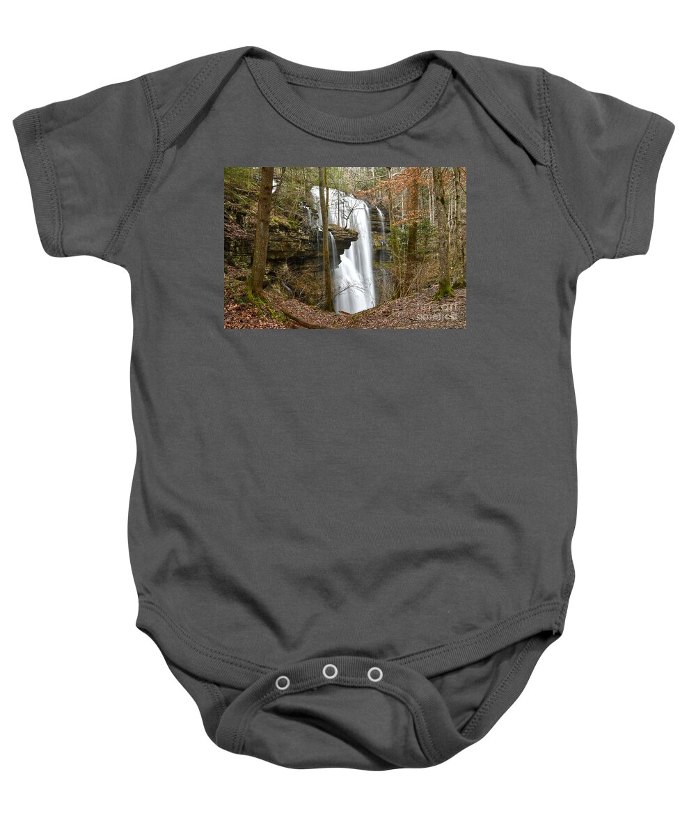 Virgin Falls Baby Onesie featuring the photograph Virgin Falls 1 by Phil Perkins