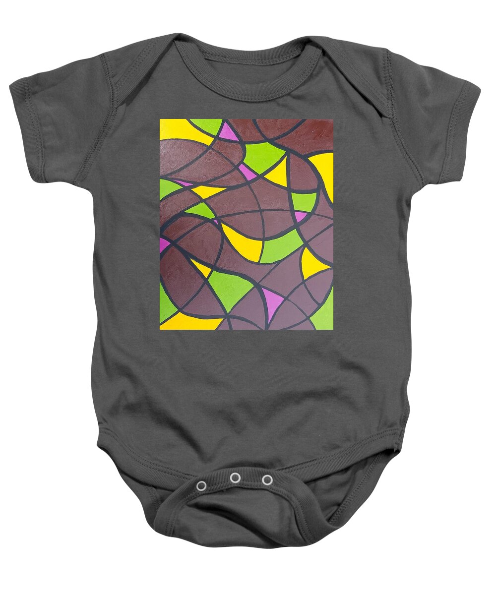 Endless Baby Onesie featuring the painting Now and Then 2nd Voyage to Nowhere series by James Adger