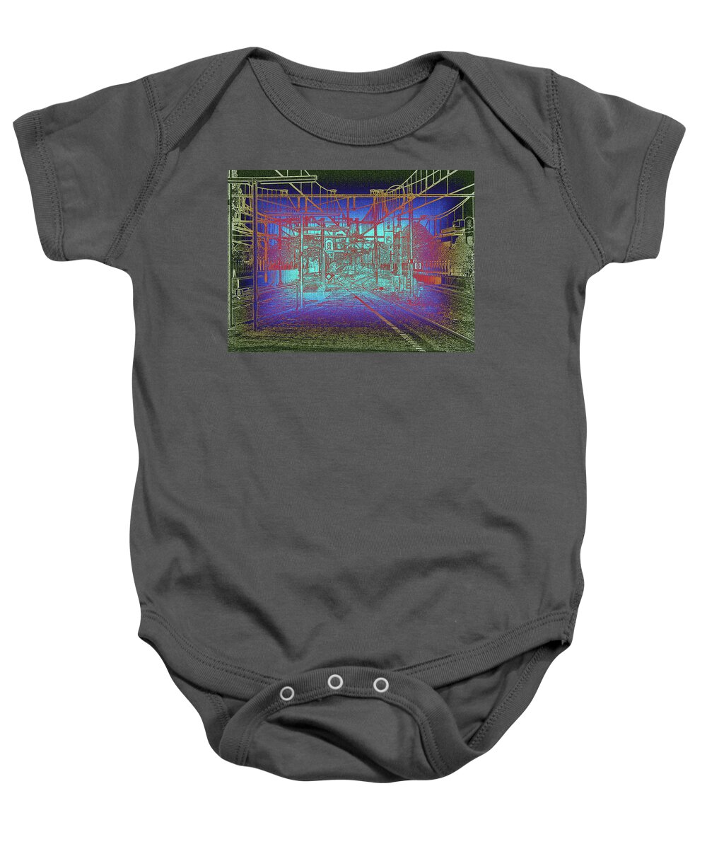 Digital Art Baby Onesie featuring the photograph Waiting at Gouda station by Luc Van de Steeg