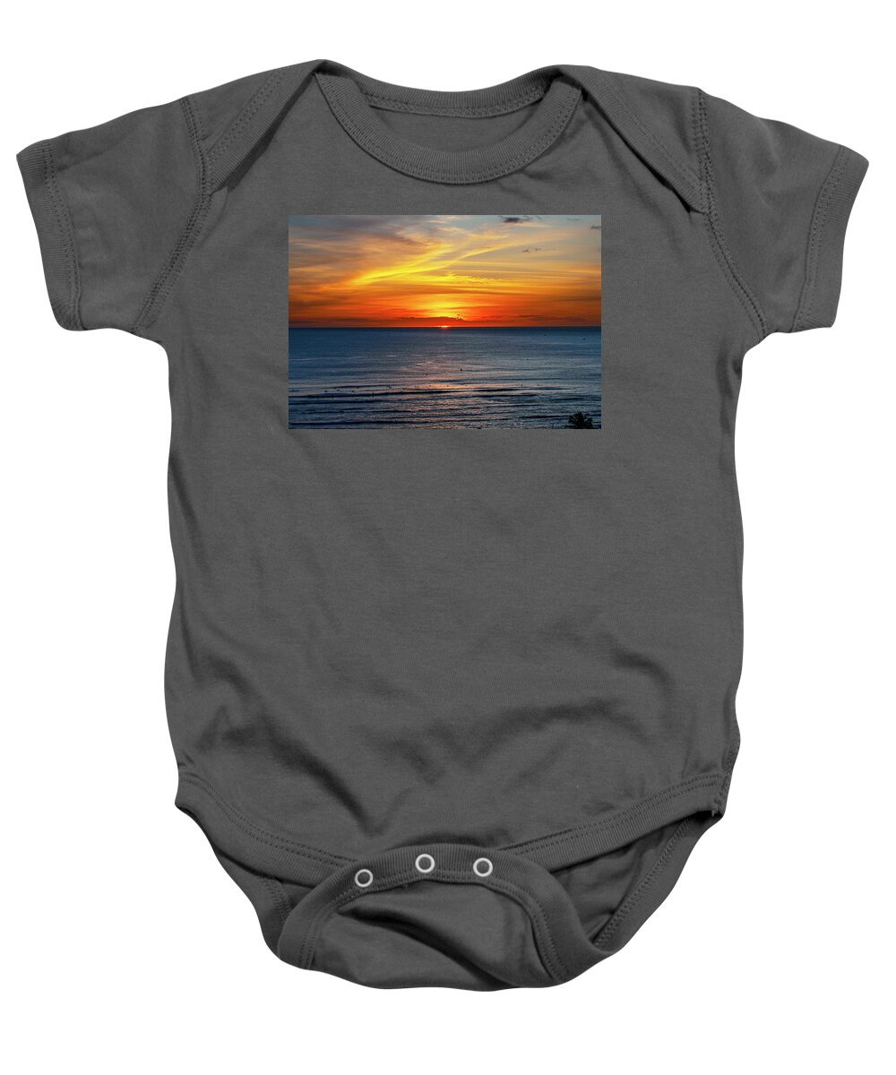 Sunset Baby Onesie featuring the photograph Waiting on the Set by Anthony Jones