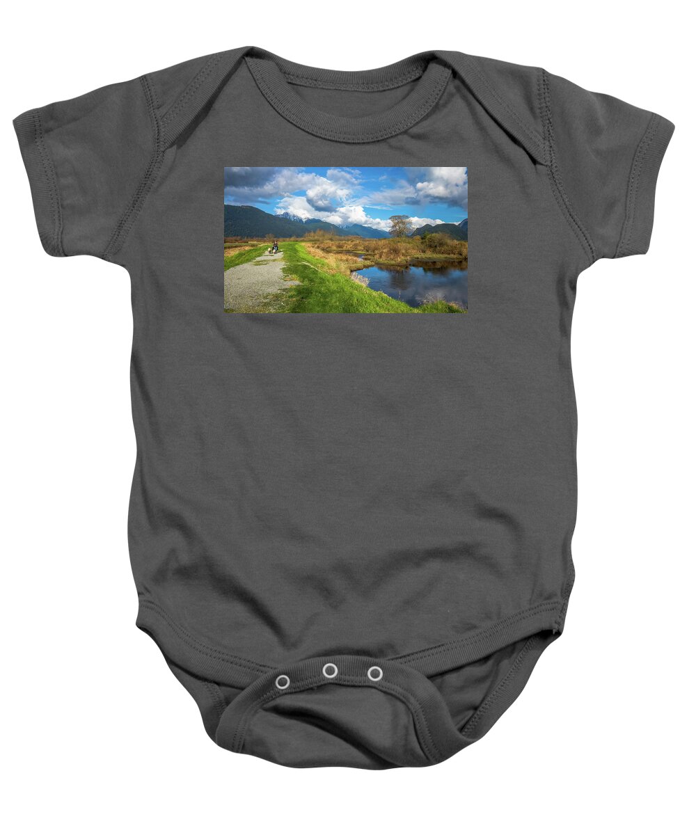 Alex Lyubar Baby Onesie featuring the photograph Walk by Mountain Valley by Alex Lyubar