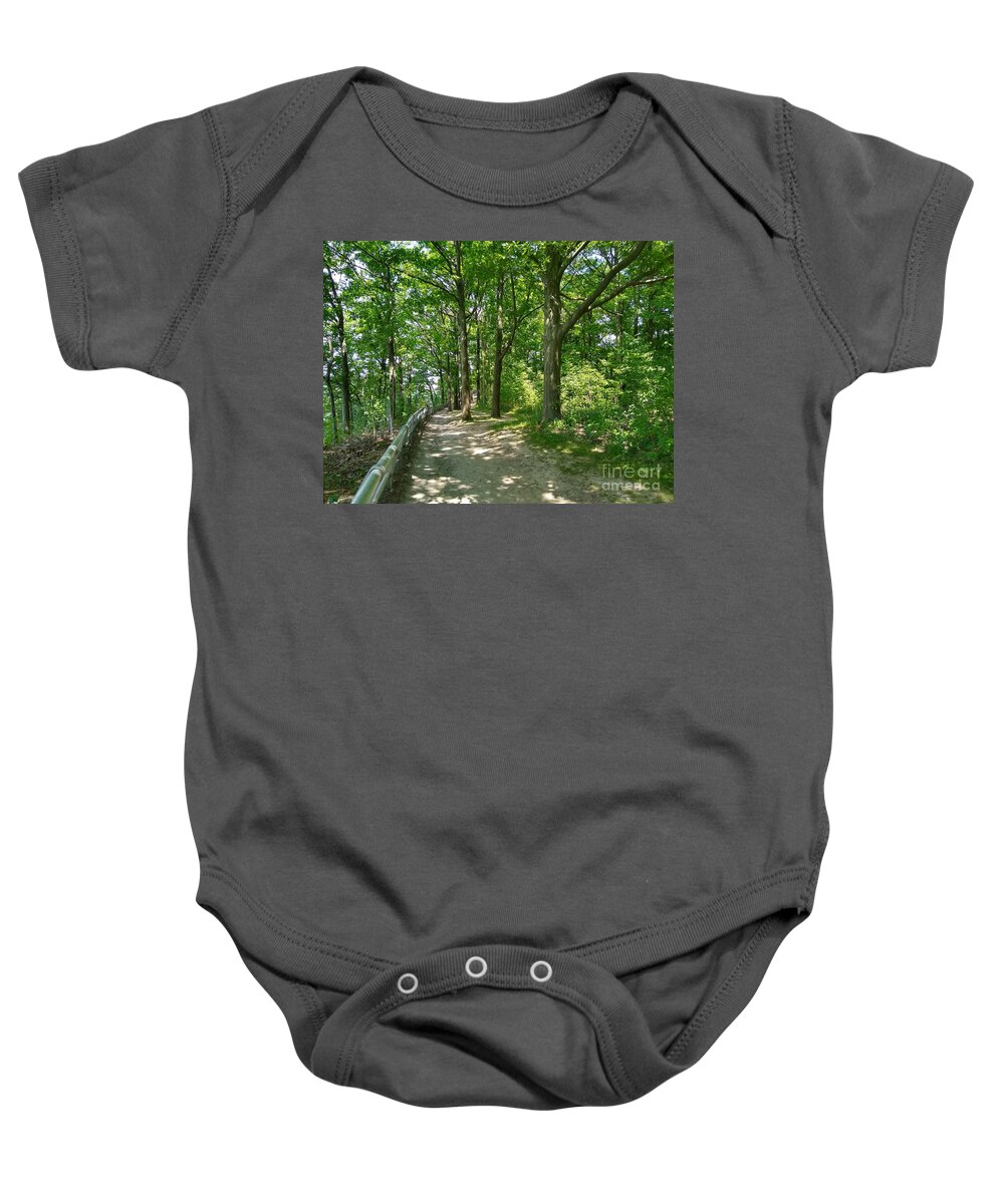 Green Baby Onesie featuring the photograph Walking Along The Niagara Gorge July 5, 2020 by Sheila Lee