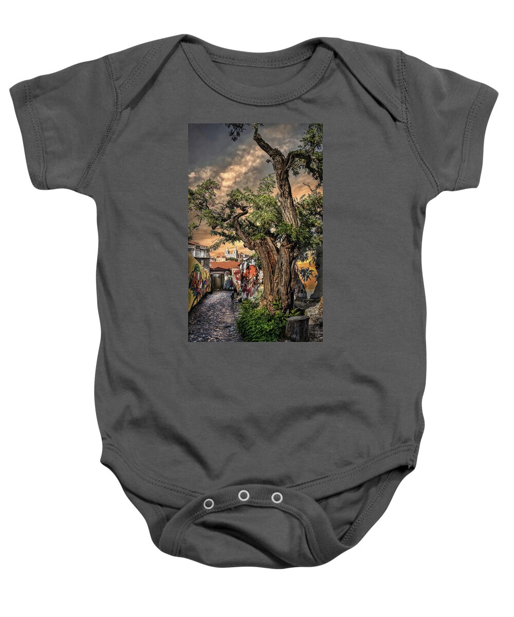 Lisbon Baby Onesie featuring the photograph Walking in history's footsteps by Micah Offman