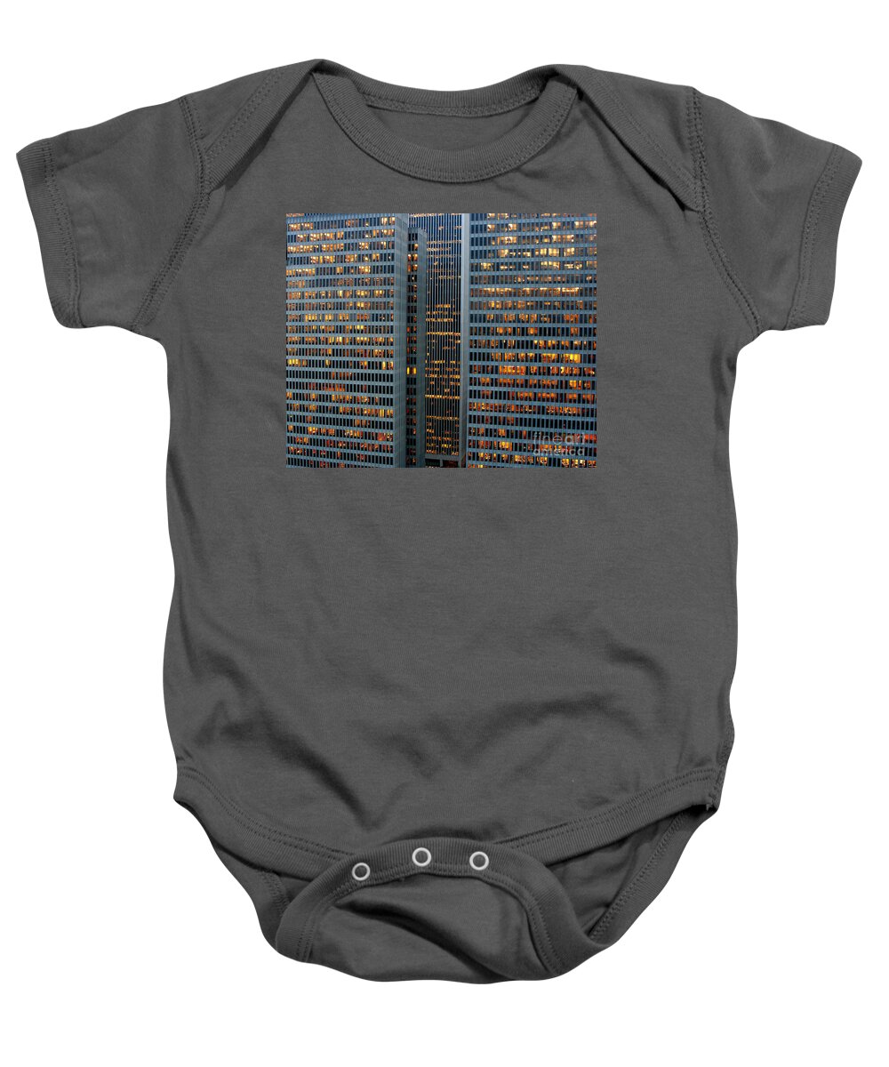 Structure Building Baby Onesie featuring the photograph Wall of Lights by fototaker Tony