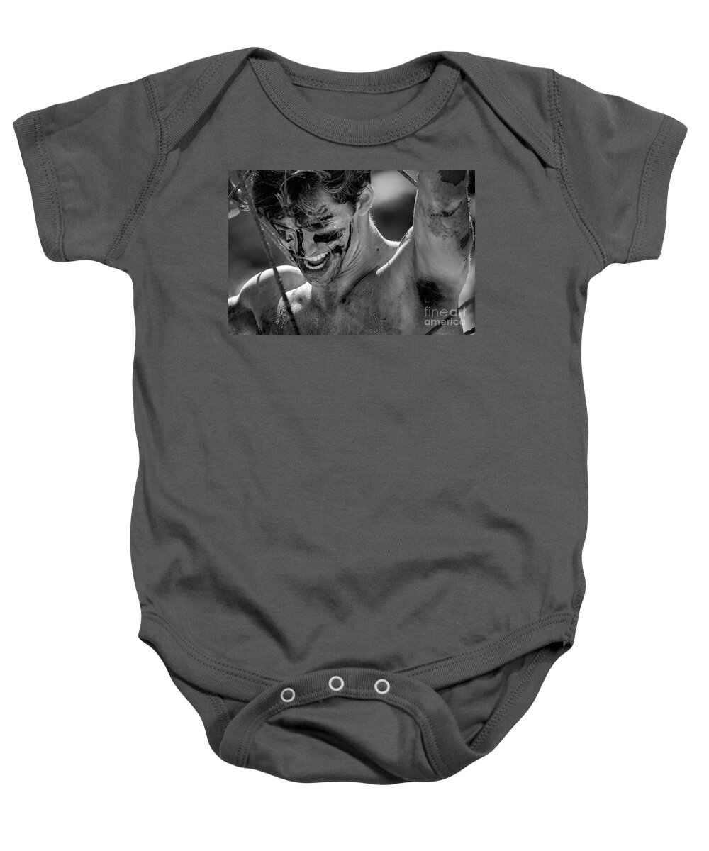 Tough Mudder Baby Onesie featuring the photograph Warrior by Doug Sturgess