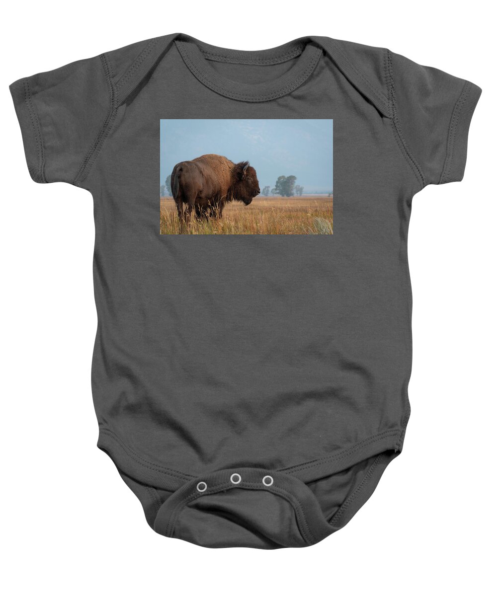 Buffalo Baby Onesie featuring the photograph Watcher by Mary Hone