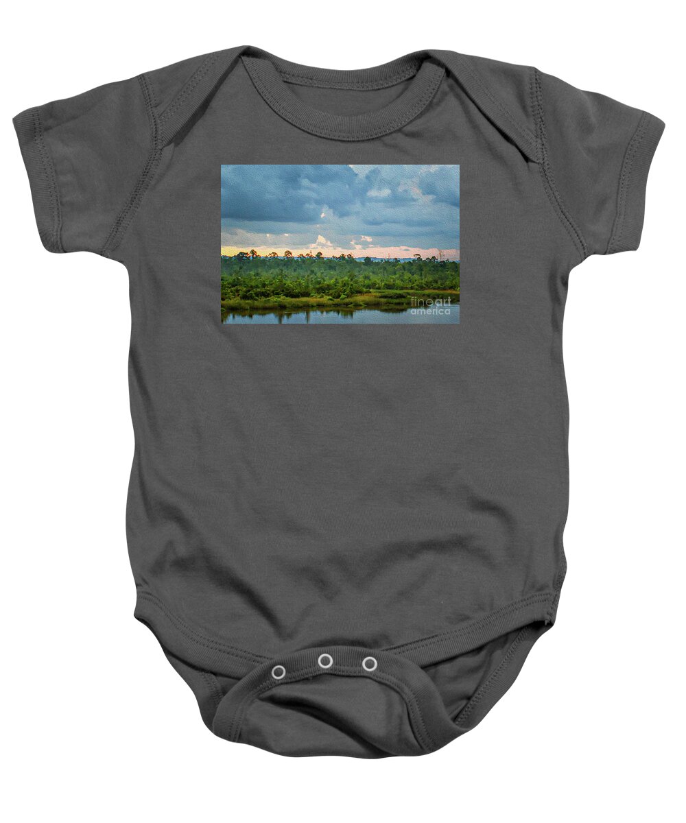 Watercolor Baby Onesie featuring the photograph Water Color Sky by Patti Powers