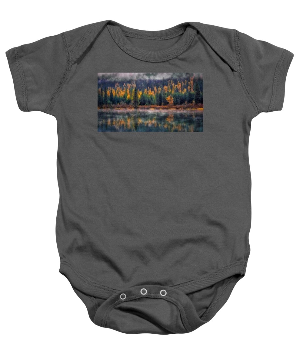 Forest Baby Onesie featuring the photograph Western Larch by Dan Eskelson
