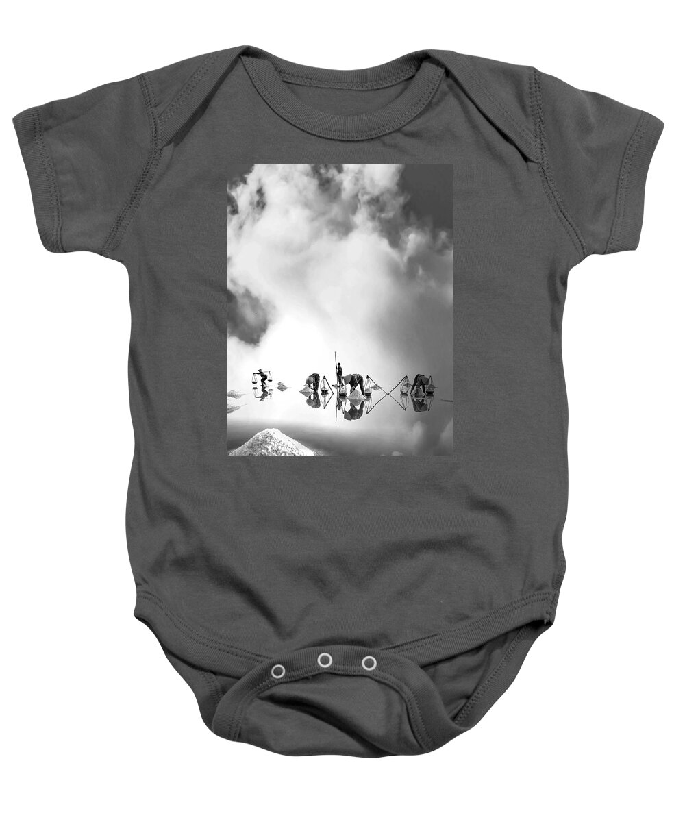 Salt Field Baby Onesie featuring the photograph White gold V by Sofie Conte