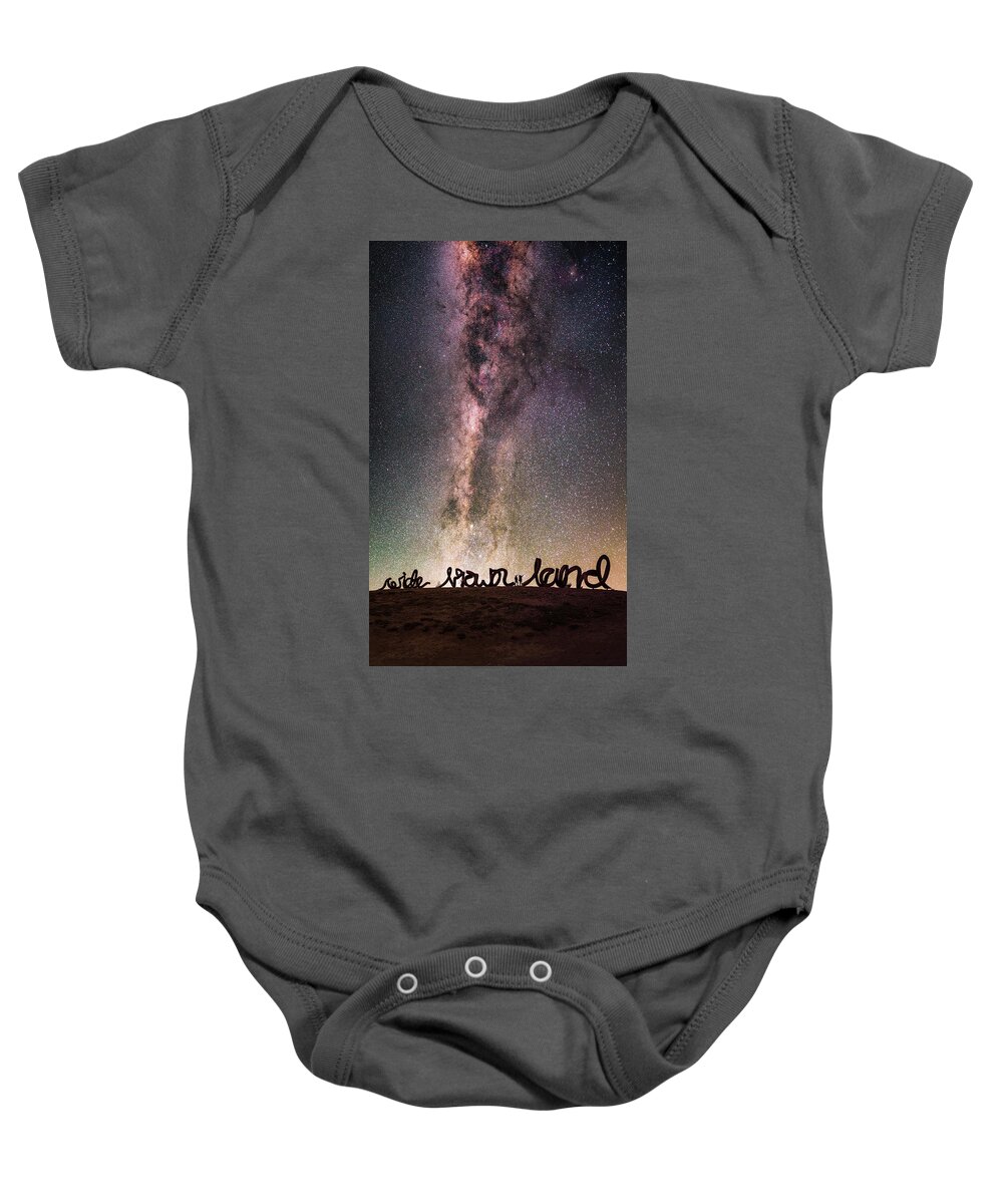 Night Photography Baby Onesie featuring the photograph Wide Brown Land by Ari Rex