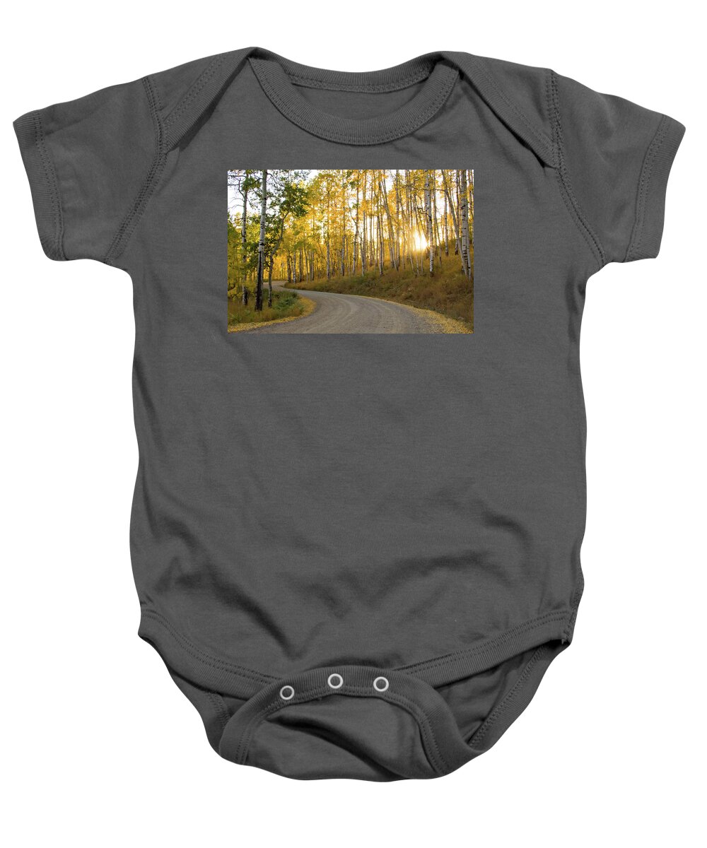 Colorado Baby Onesie featuring the photograph Winding Road by Wesley Aston