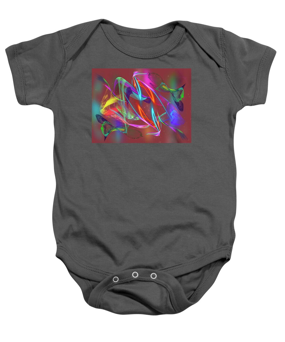 Abstract Digital Art Baby Onesie featuring the digital art Wings of Paradise by Art by Gabriele