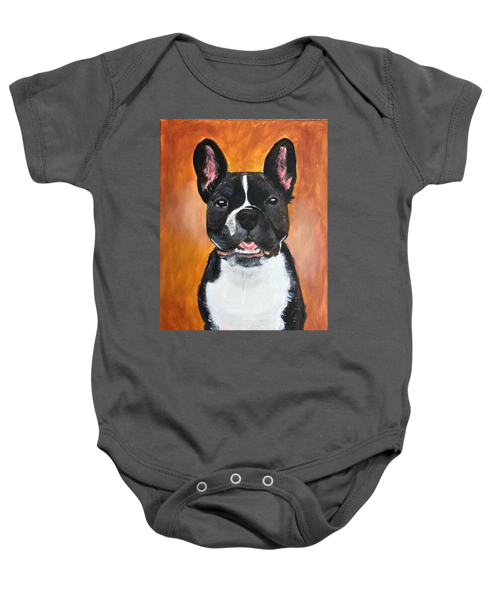 Pets Baby Onesie featuring the painting Winston by Kathie Camara