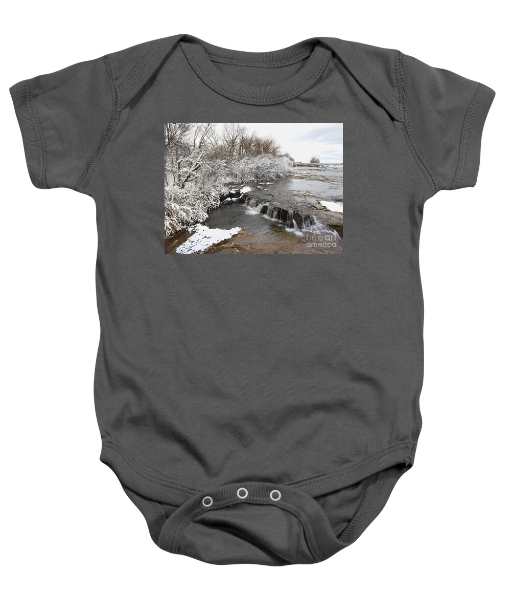 Goat Island Baby Onesie featuring the photograph Winter at Goat Island by fototaker Tony