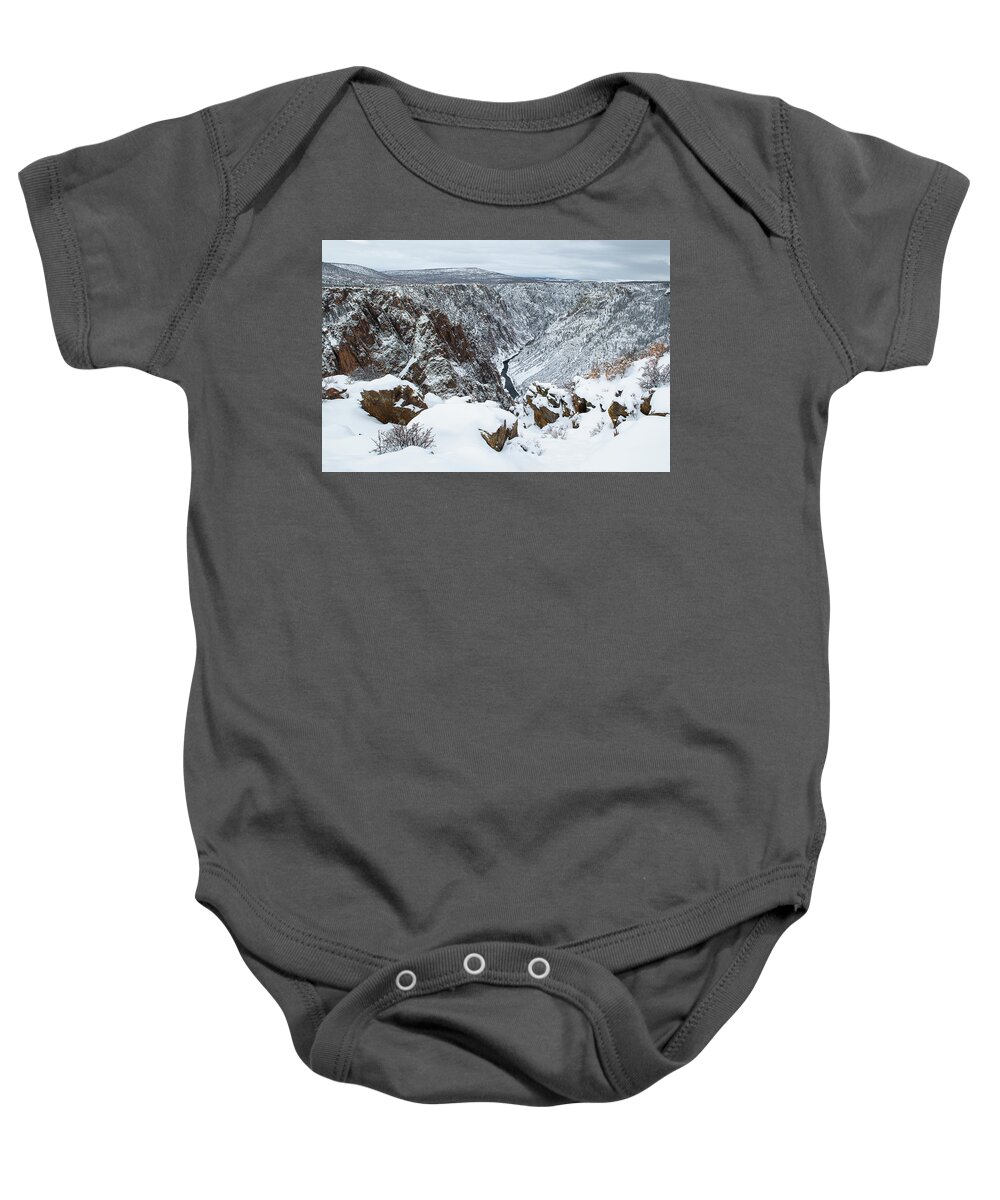 Black Canyon Of The Gunnison Baby Onesie featuring the photograph Winter at the Black Canyon by Angela Moyer