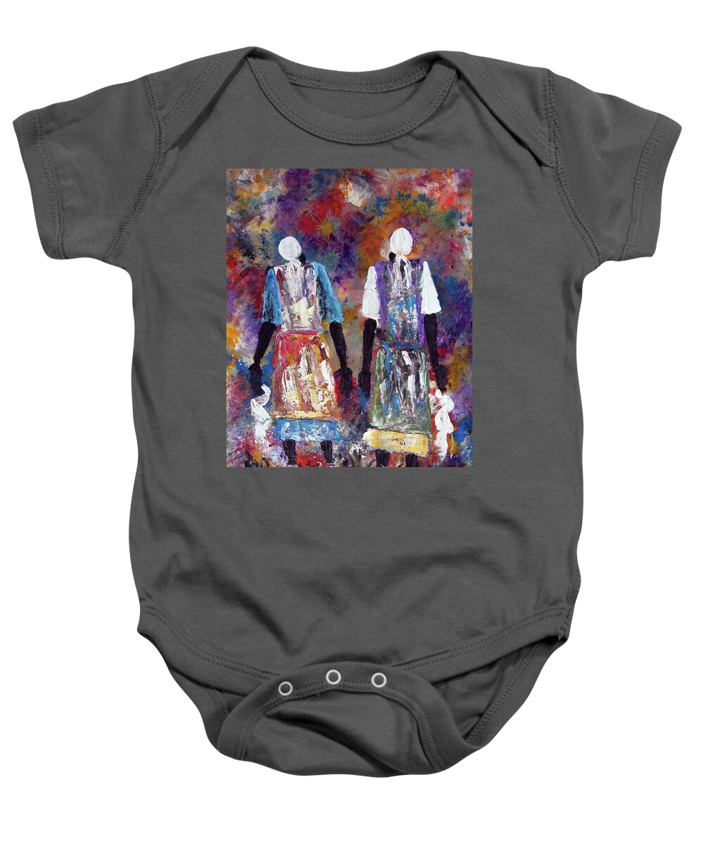  Baby Onesie featuring the painting Woman Of Peace by Peter Sibeko