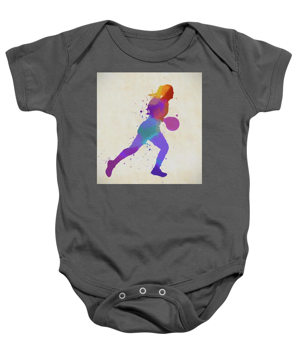 Woman Playing Basketball Baby Onesie featuring the painting Woman Playing Basketball by Dan Sproul