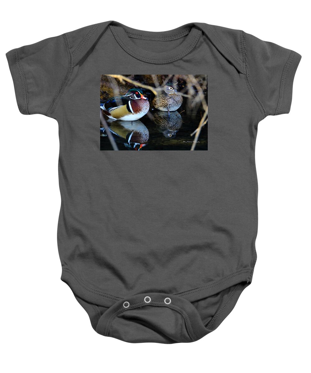 Wood Duck Baby Onesie featuring the photograph Wood Duck Pair by Mary Walchuck