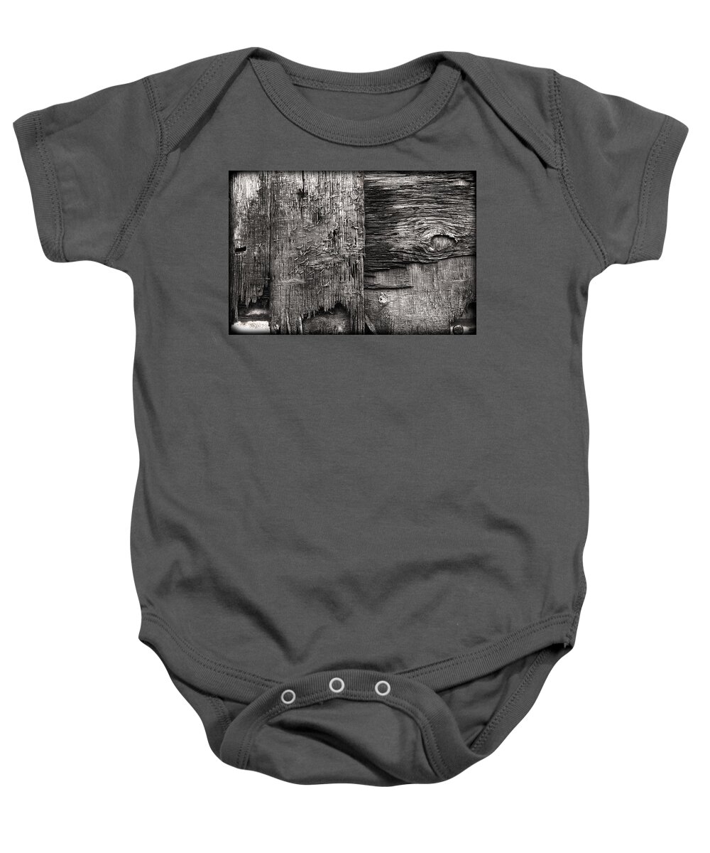 Wood Baby Onesie featuring the photograph Wood Panel by Carrie Hannigan