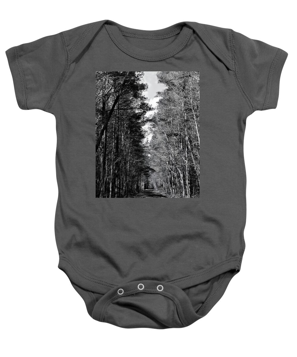 Blackwater Nwr Baby Onesie featuring the photograph Woodland lane in Maryland by Charles Floyd
