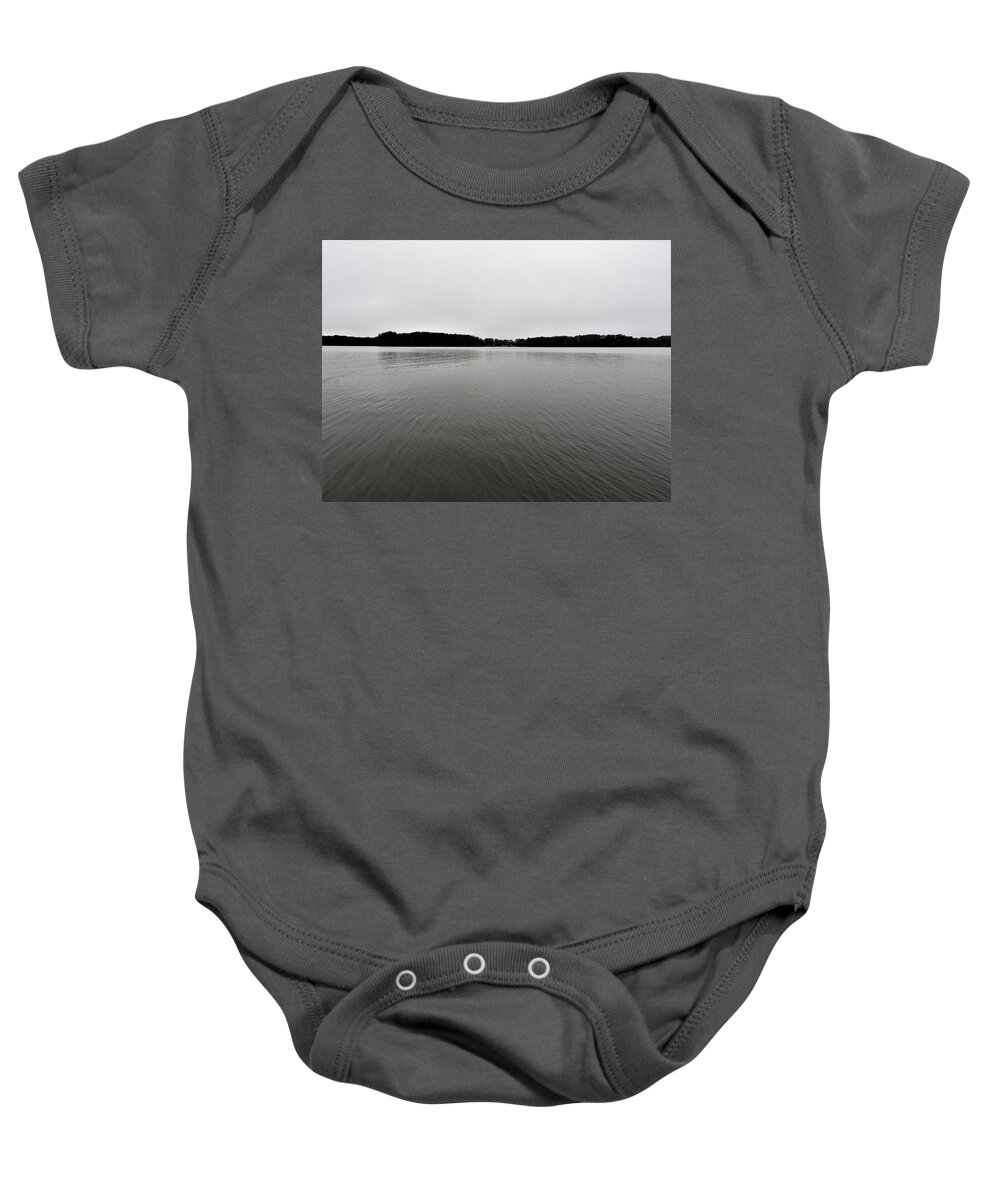 Clouds Baby Onesie featuring the photograph Wrinkled Lake Water by Ed Williams