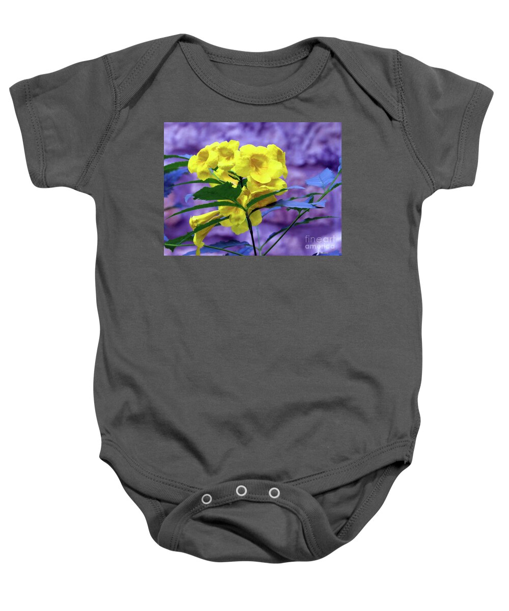 Yellow Flower Baby Onesie featuring the photograph Yellow Flower by Roberta Byram