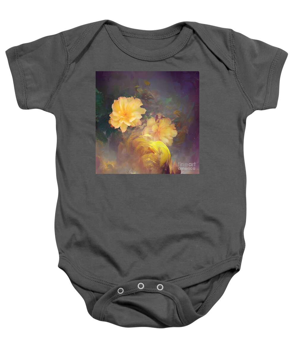 Flower Baby Onesie featuring the digital art Yellow rose by Deb Nakano