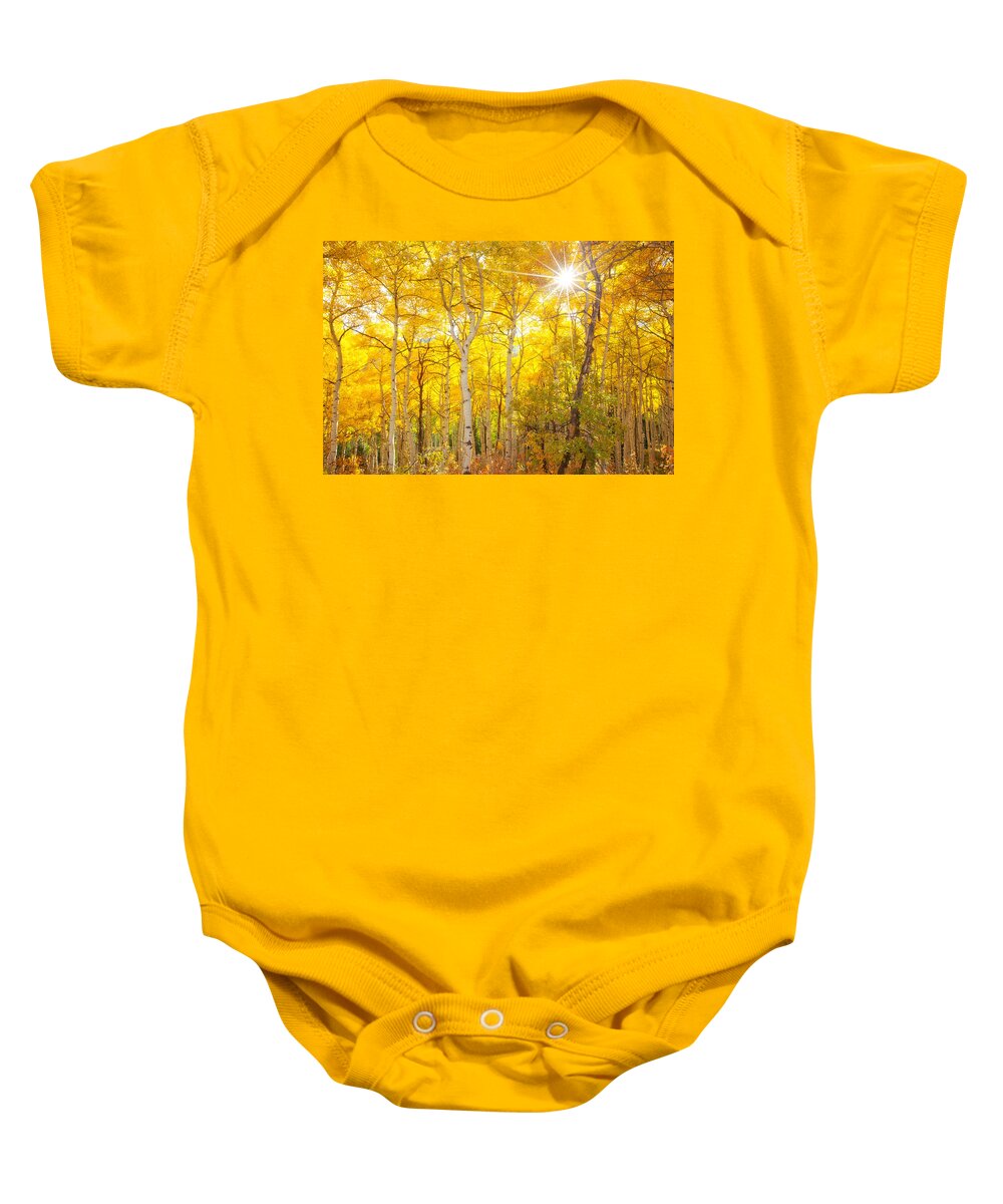 Aspens Baby Onesie featuring the photograph Aspen Morning #1 by Darren White