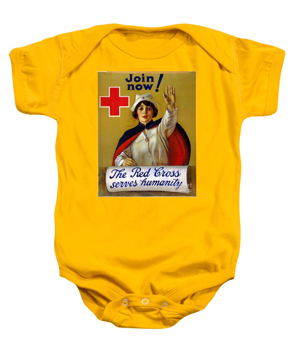 1917 Baby Onesie featuring the photograph RED CROSS POSTER, c1917 #1 by Granger