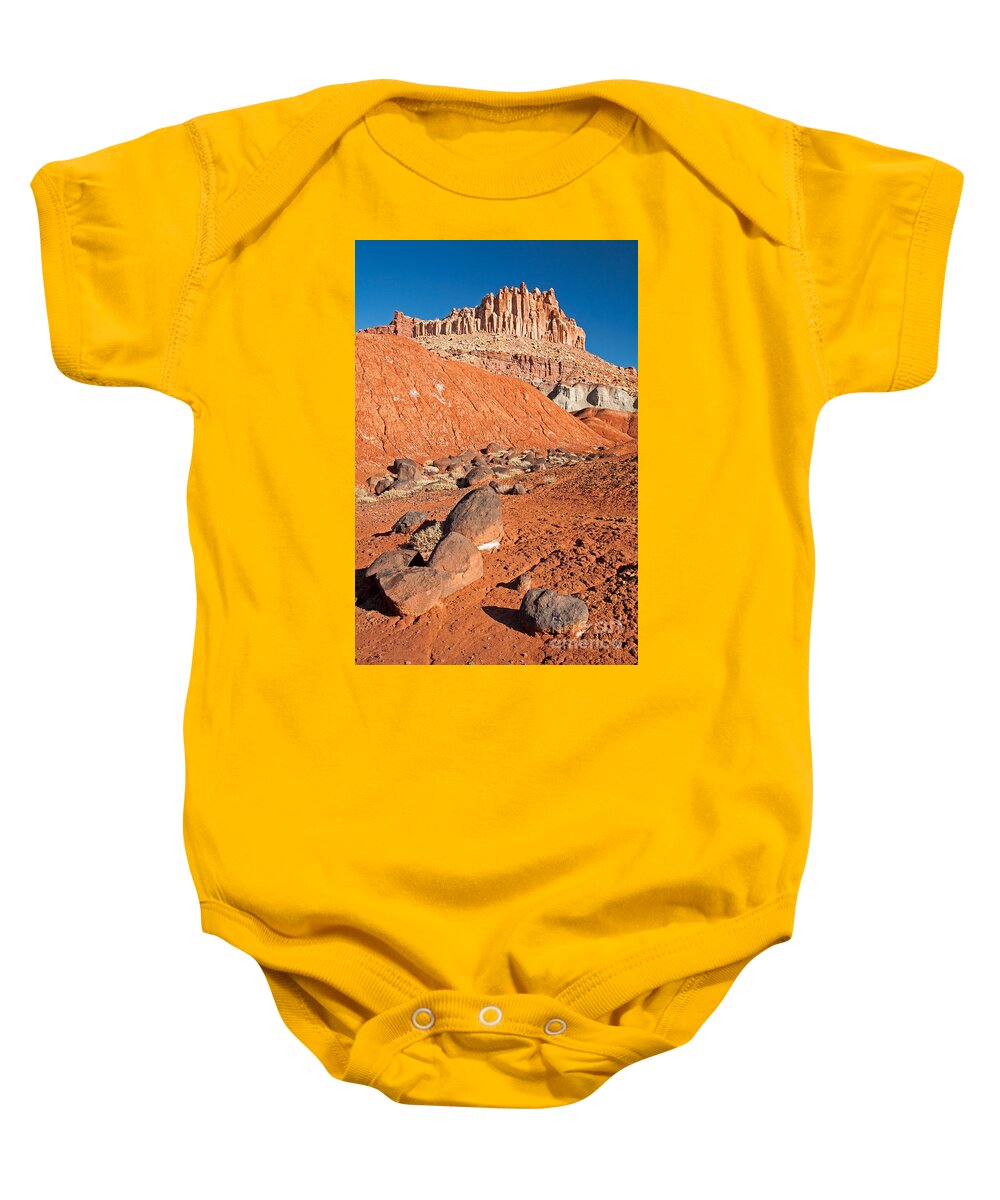 Autumn Baby Onesie featuring the photograph The Castle Capitol Reef National Park #2 by Fred Stearns