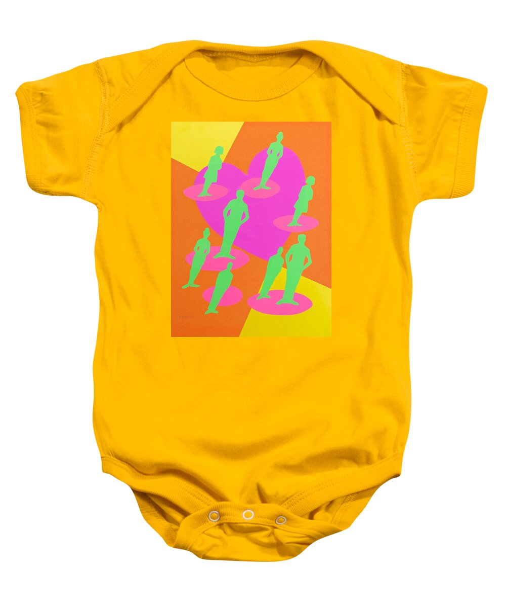 Unbalance Baby Onesie featuring the mixed media Unbalance by Michele Myers