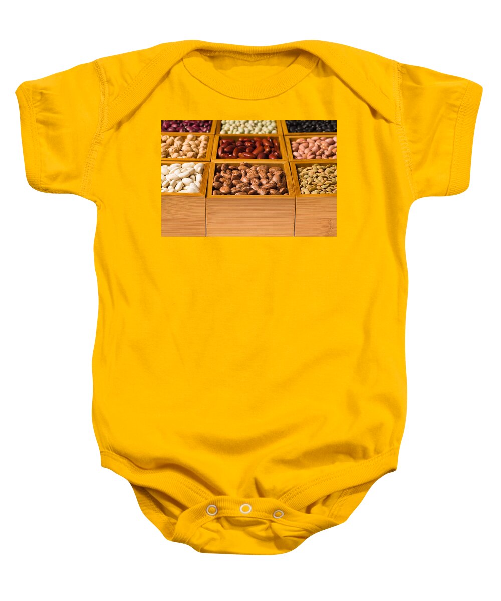 Agricultural Baby Onesie featuring the photograph Boxes of beans #8 by Raul Rodriguez