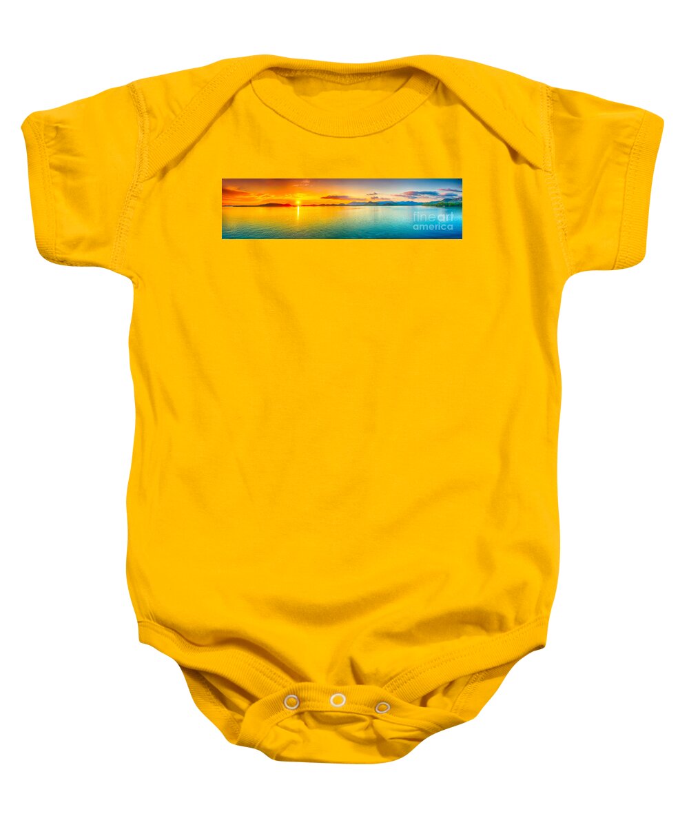 Sunset Baby Onesie featuring the photograph Sunset panorama #8 by MotHaiBaPhoto Prints