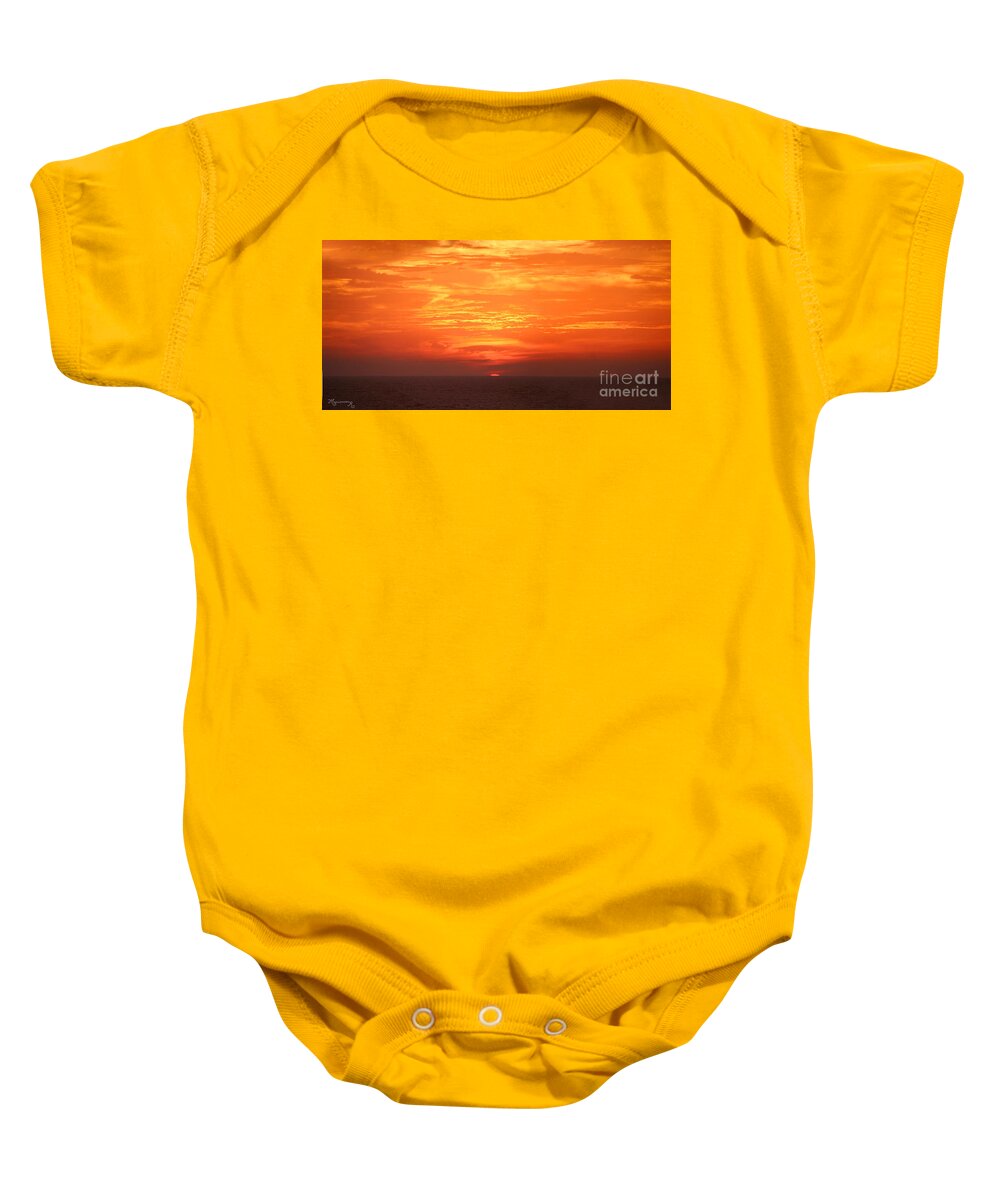Sunset Baby Onesie featuring the photograph A Final Splash of Color by Mariarosa Rockefeller