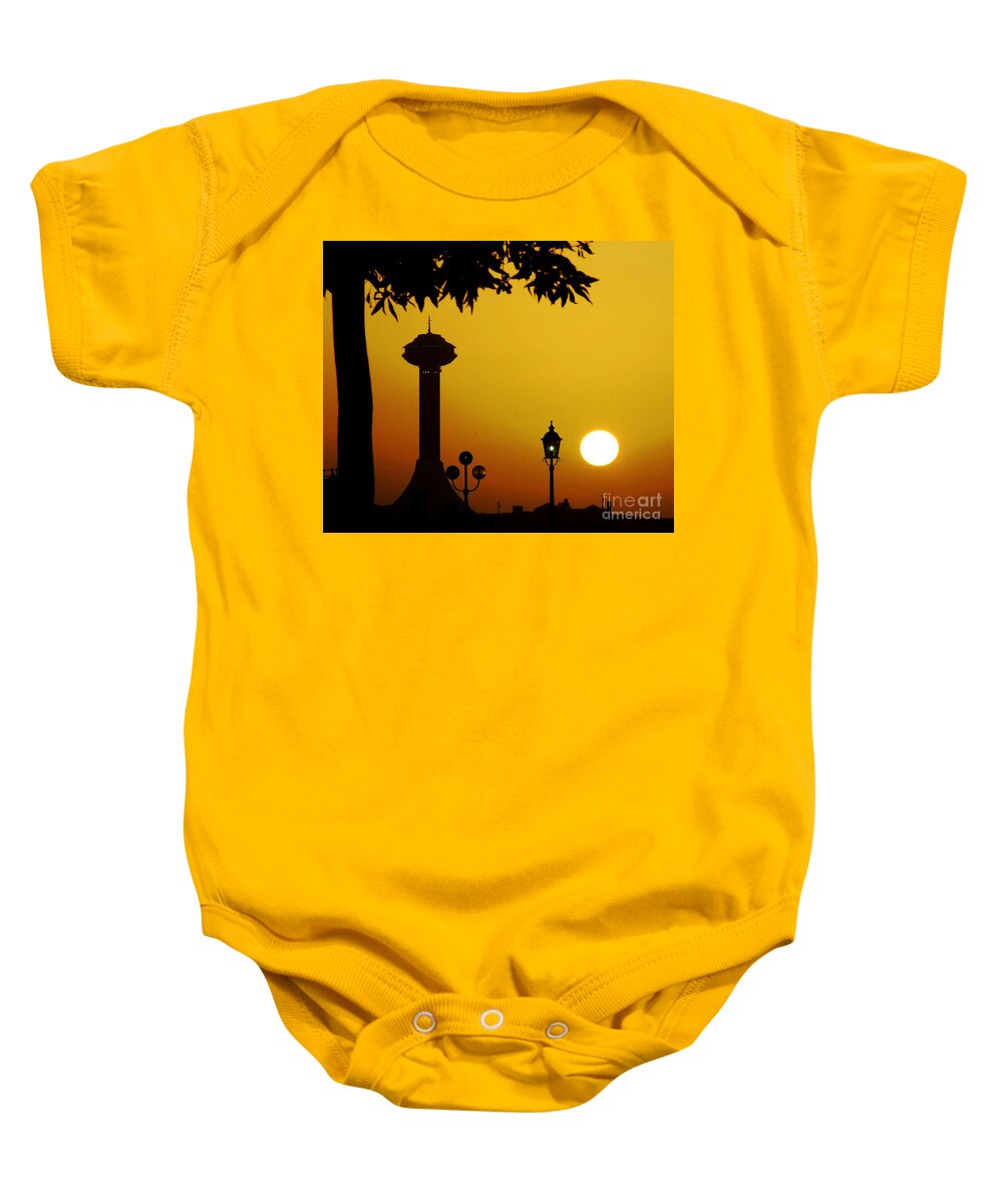Sunset Baby Onesie featuring the photograph Abu Dhabi by Andrea Anderegg