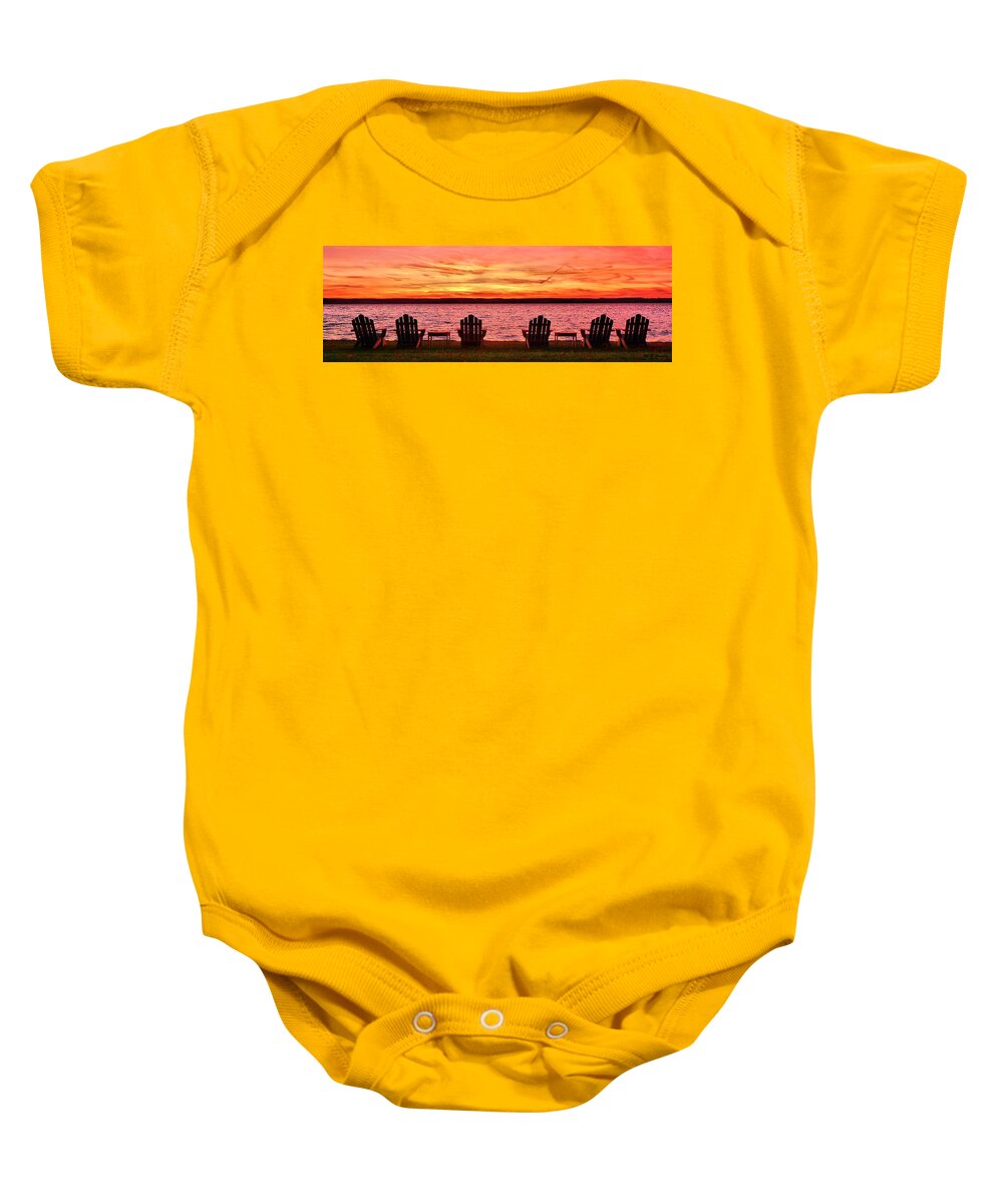 Ny Baby Onesie featuring the photograph Adirondack Panorama by Mitchell R Grosky