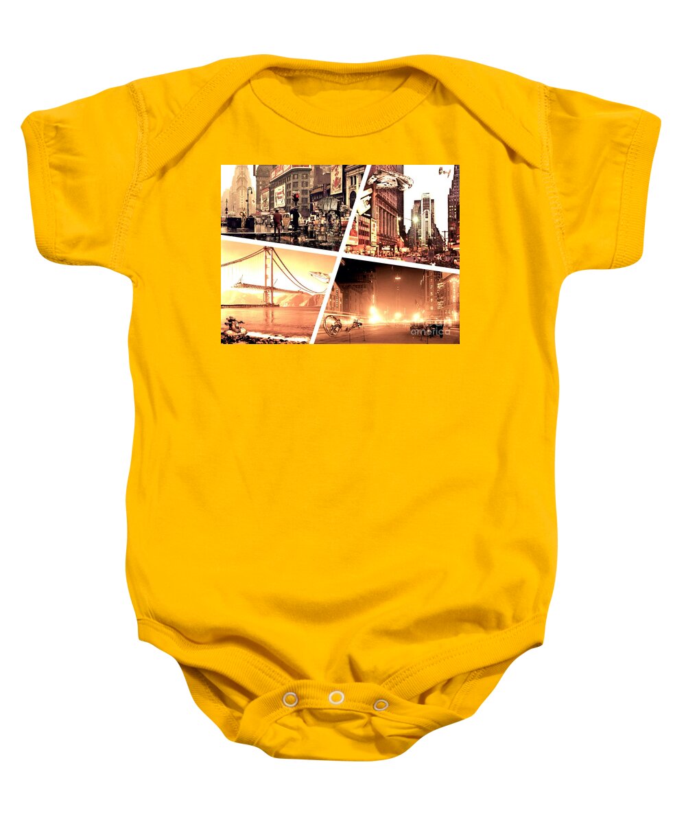 America Baby Onesie featuring the photograph America Reloaded by HELGE Art Gallery