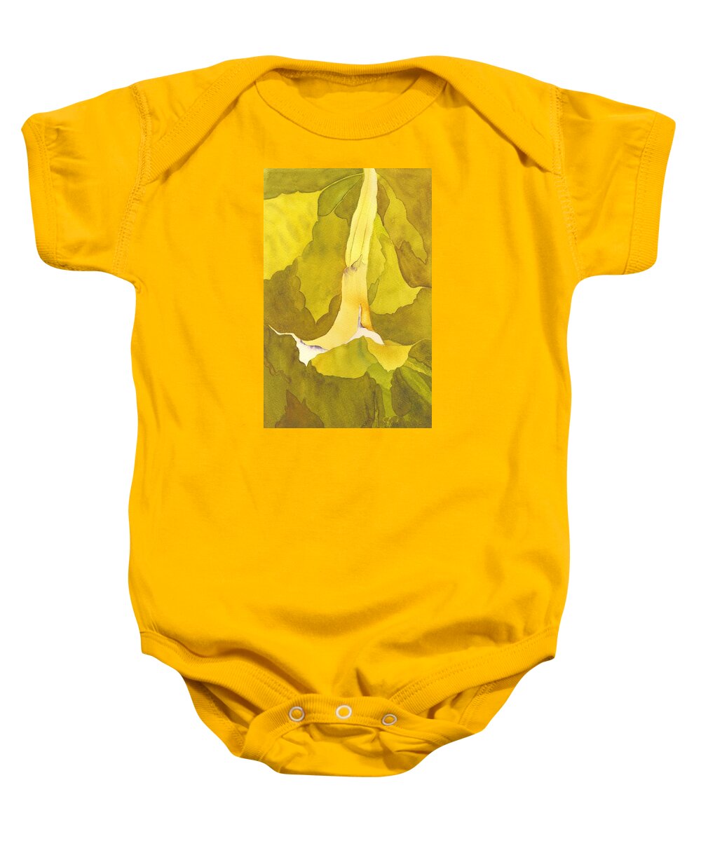 Flower Baby Onesie featuring the painting Angel Trumpet by Amanda Amend